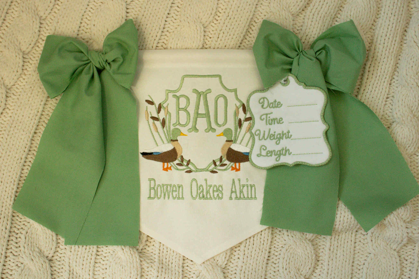 Custom Embroidered Baby Banner