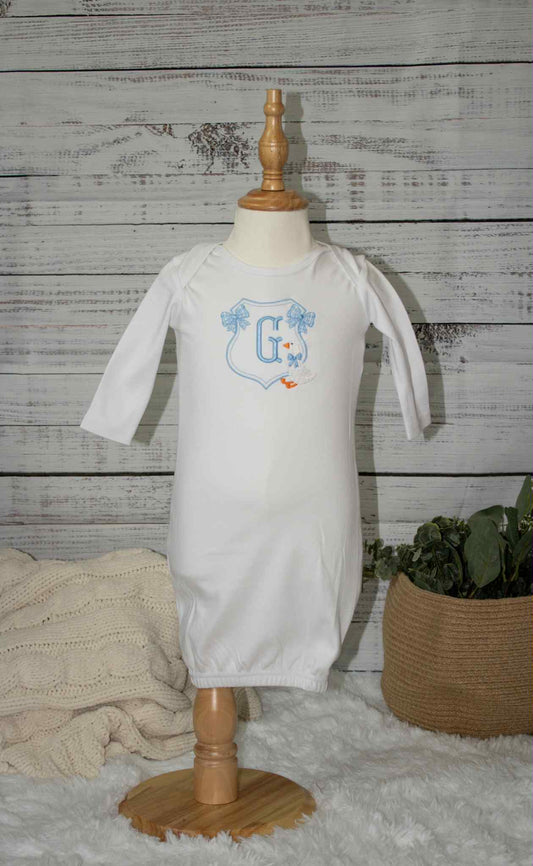 Custom Embroidered Goose Baby Gown