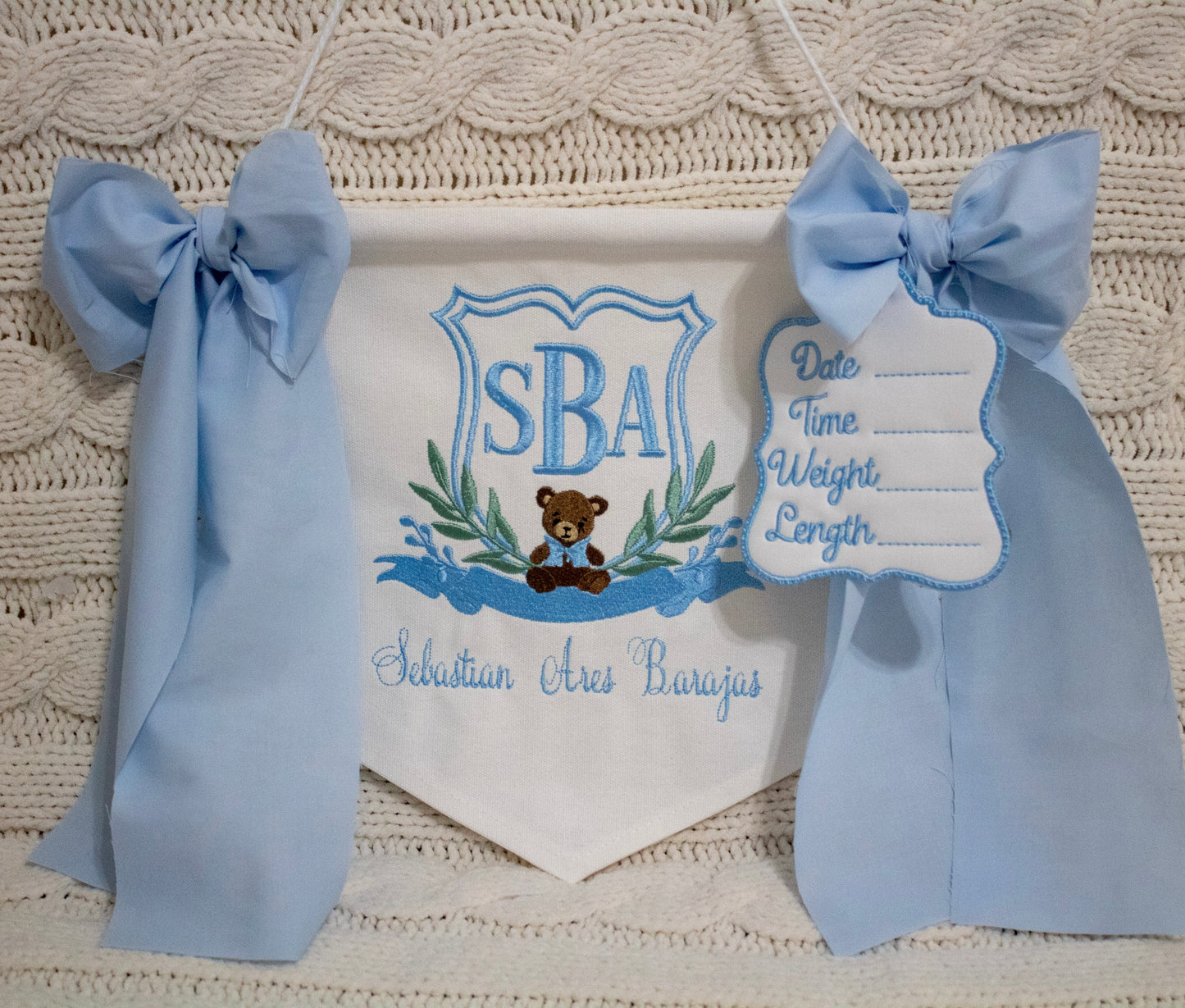 Custom Embroidered Baby Banner
