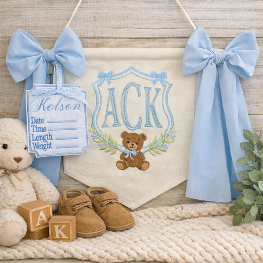 Custom Embroidered Baby Banner